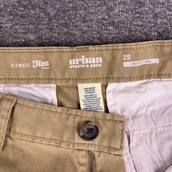 Urban Pipeline Shorts Mens 29 Beige Chino At the Knee Ultimate Flex Fit30.5x10.5 - Picture 4 of 8